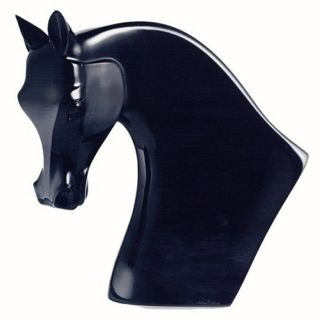 Lalique Crystal (Free Worldwide Shipping) HORSES HEAD BLACK Ref 
