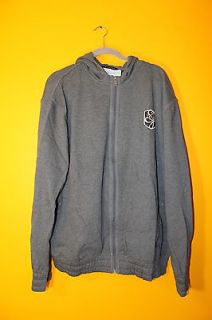 New Sean John embroidered logo zipper up hoodie grey mens M $68 SALE