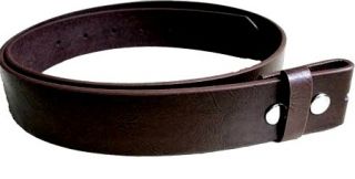 Soft DARK BROWN Leather 1.5 Wide Belt Strap, Plain Edges, Snap on 