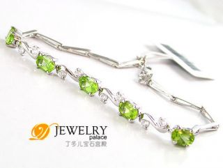stunning genuine peridot bracelet sterling silver from china time left