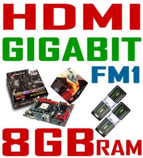 AMD A6 3670K APU/CPU+BIOSTAR A55MH HDMI FM1 Motherboard+8GB RAM GAMING 