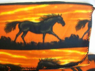 Wild Horses Sunset Fleece Blanket New 50x60 made in the U.S.A.