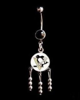   PENGUINS HOCKEY Navel Belly Button Ring BODY JEWELRY Piercing 55
