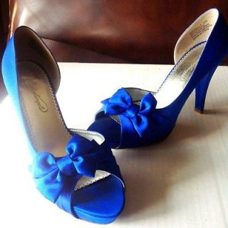 davids bridal wedding shoes satin royal blue 9 1 2 size