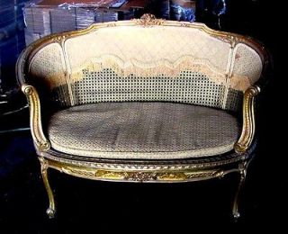 19th Century Period Piece French Louis XV Caned Cane Corbeille Settee 