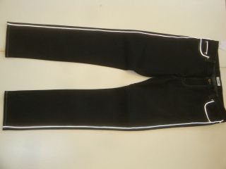 moschino black white stitching slim fit jeans