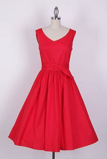 50s Audrey Hepburn Style Red Dress PlusSize 2X Pinup Vintage Swing