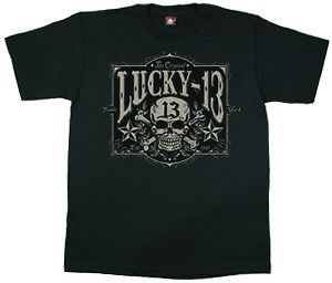 lucky 13 tombstone men s black t shirt m xl