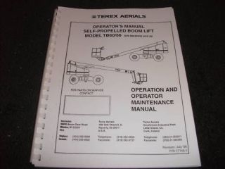 terex man lift tb60 tb66 operation and maintenance book time