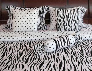 Newly listed 7 Pcs ZEBRA POLKA DOT LUXURY BED IN A BAG QUEEN KQ255