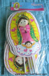   GUADALUPE Party Baptism DecorationTOPPERS x 12 Lupita Fiesta Bags Top