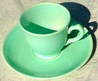 TAYLOR SMITH & TAYLOR LURAY PASTEL GREEN DEMITASSE CUP AND SAUCER SET 
