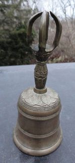 antique georgian solid brass dinner bell  79