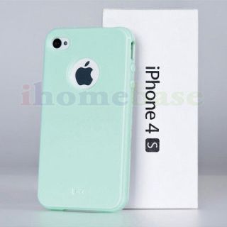 NEW Palegreen Cute Glossy Soft TPU Gel Case Cover Skin For iPhone 4S 