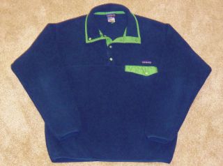 Mens PATAGONIA SYNCHILLA SNAP T Navy Pullover Fleece M Style 25450