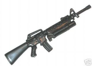 M16 Rifle w/ Grenade Launcher (3)  118 Scale Weapons for 3 3/4 