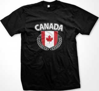 Canada Flag Color Crest Design Canadian National Ethnic Pride Mens T 