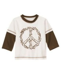 NWT Boys Brown Ivory Half Pipe Hero Peace Sign Shirt Top 2T 3T