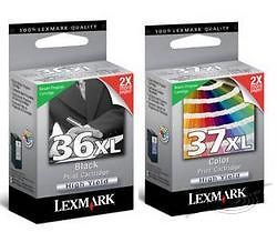 New Genuine Lexmark High Yield 36XL/37XL Ink cartridges Z2420/X6650 