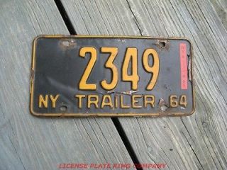 1964 64 1965 65 NEW YORK NY TRIALER TRL LICENSE PLATE LOW # 2349