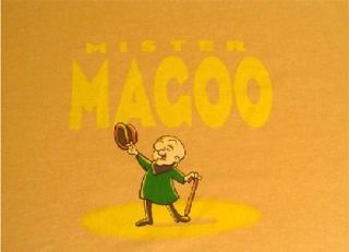 Mr Magoo Cartoon TV Show Retro Adult Brown Tee Shirt XL Vintage Style 