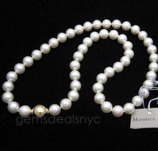 229 majorica 8mm white pearl 18 necklace strand mj114