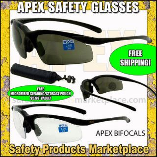 apex bifocal safety glasses magnifying reading eyewear more options 