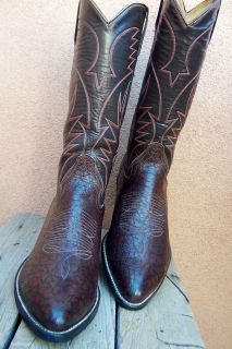 MENS TALL COWBOY WESTERN BOOTS HANDCRAFTED BURGUNDY RANCH RIDING SIZE 