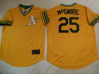 727 MAJESTIC Oakland As MARK McGWIRE SEWN THROWBACK Vintage Jersey 