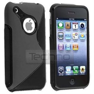 Black TPU Gel S line Back Cover Case for iPhone 3G 3GS