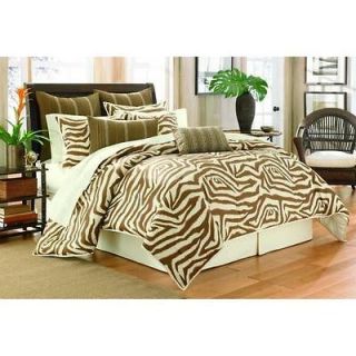 Tommy Bahama ARTHURS TOWN King 4 pc Comforter Set Brown Zebra Stripes 
