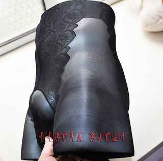 XIAOC Floral Sexy Black Men Sheer See Through Mens Waist Pantyhose 