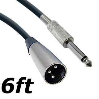  XLR 3 Pin Male to 1/4 Mono Plug Shielded Microphone Mic Audio Cable 