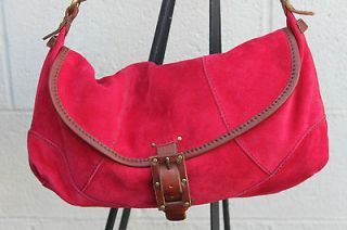 New Lucky Brand Roadhouse Crossbody Pink and Brown Suede Bag