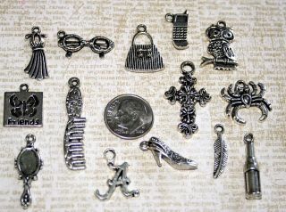 LEAD FREE 14pc Pretty Little Liars Inspired Charms Lot scrapbooking 
