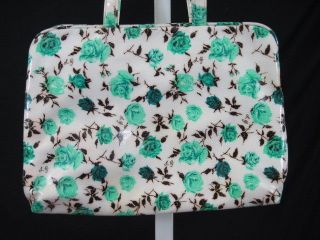 lulu guinness white green floral plastic travel case one day