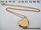 MARC JACOBS Mini Gold Heart Compact Mirror Necklace Charm