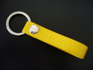New MARC BY M JACOBS Yellow PU Leather Logo Key Chain Loop Ring