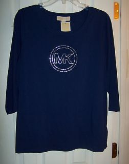 michael kors bright sapphire knit top sz 2x nwt