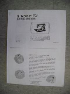 singer model 301 301a owner s operating manual time left