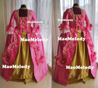 marie antoinette baroque cosplay costume dress pink gold