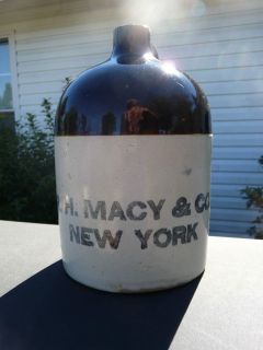 vintage macy s 1 2 gallon stoneware jug 