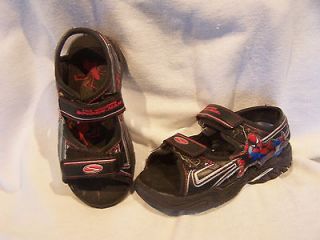 the amazing spiderman black sandals size 13