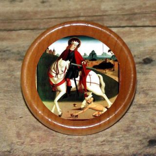 Saint St MARTIN of Tours on Horse Altered Art Tie Tack or Ring or 