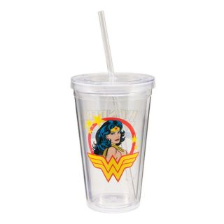   Woman 18 Ounce Acrylic Travel Cup with Lid and Straw, Multicolored