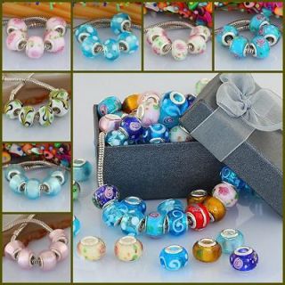20x color murano glass european charm beads to necklace more