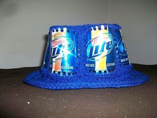 new crocheted miller lite beer can hat 