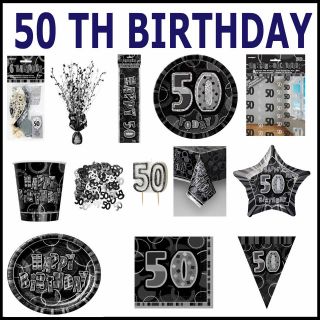   50th Birthday Party Items, balloons, banners, napkins, cups &more