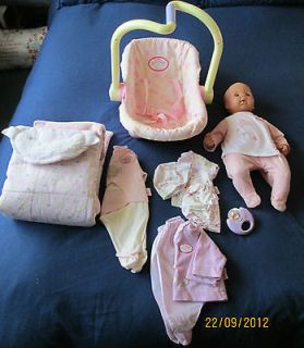 Baby Annabell Doll, Car Seat, Carry Cot, Loads Clothes. Zapf. FREE P+P