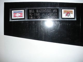 BILL MAZEROSKI (PIRATES) HOF NAMEPLATE FOR SIGNED BALL DISPLAY/JERSEY 